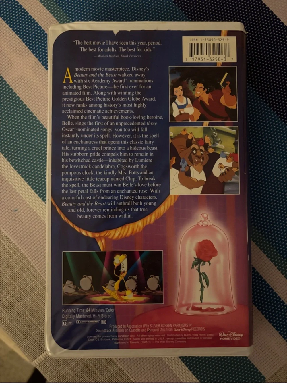 Disney Beauty and the Beast VHS Cover - Blue, Yellow, Purple